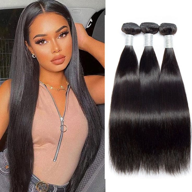 CD HAIR 3/4 Bundles 12A Straight Human Hair Extension 10-30 inches