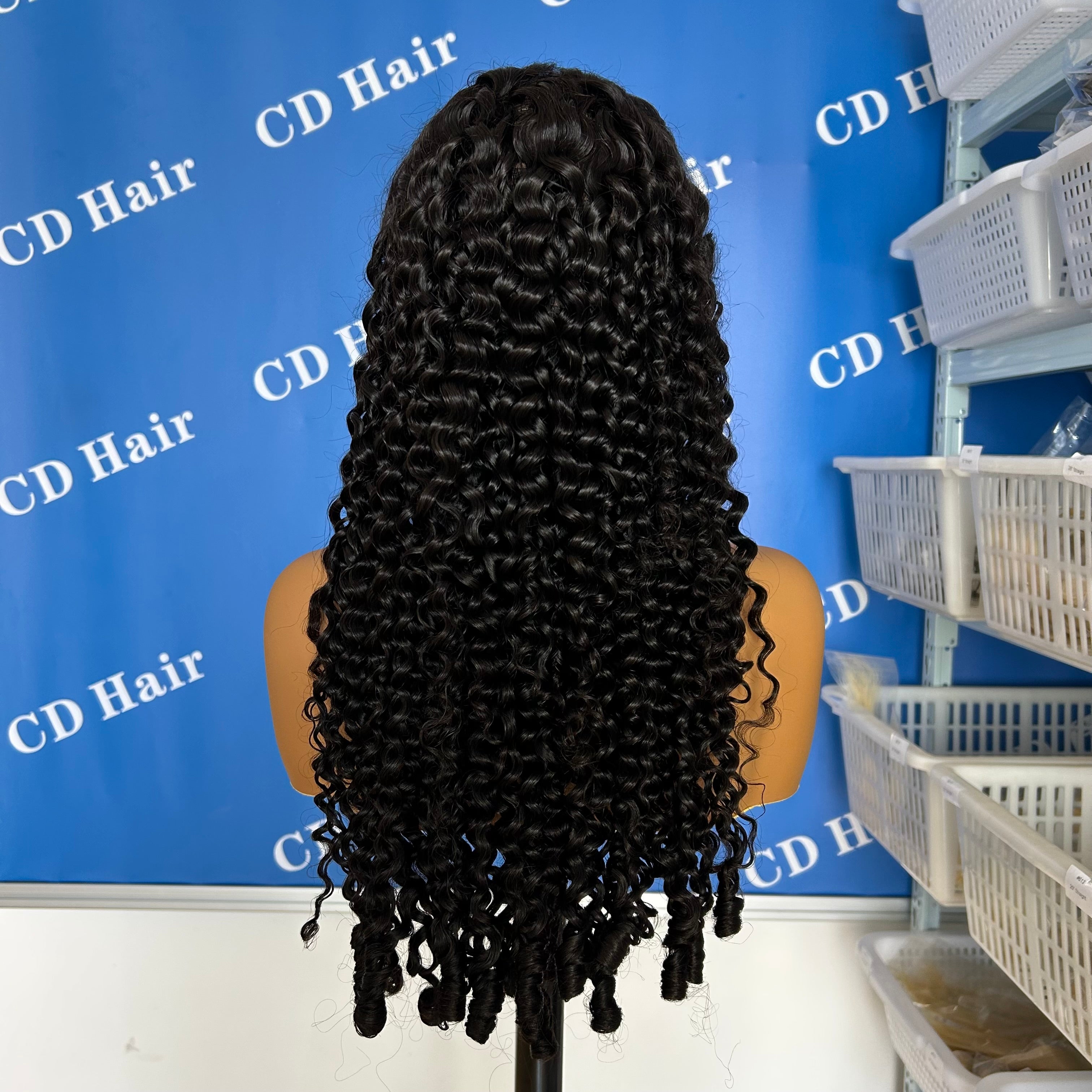 CD HAIR 13X6 HD Lace Full Frontal 180% density Human Hair Burmese Curly Wigs