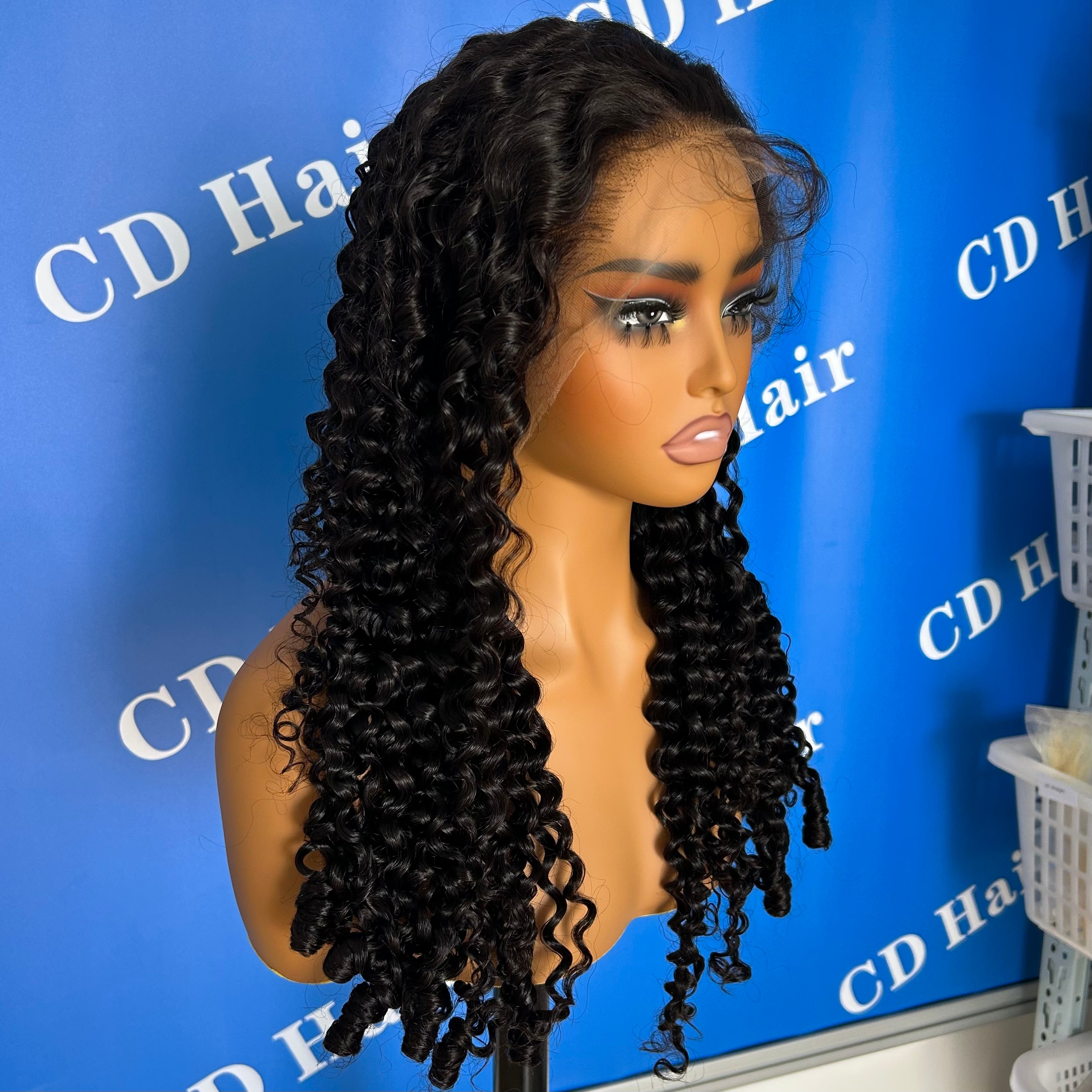 CD HAIR 13X6 HD Lace Full Frontal 180% density Human Hair Burmese Curly Wigs