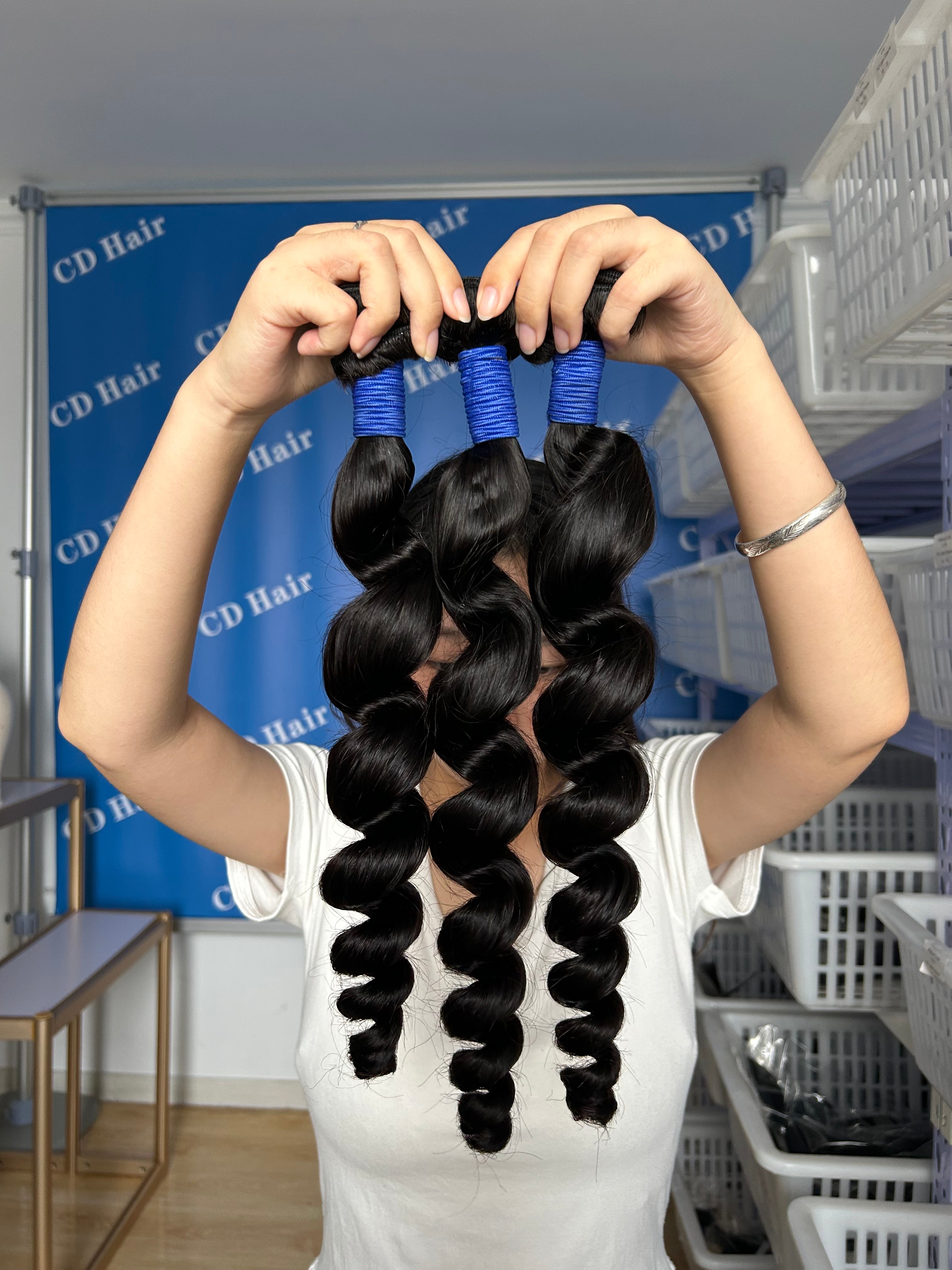 CD HAIR 3/4 Bundles 13A Loose Wave Virgin Human Hair Extension 10-30 inches