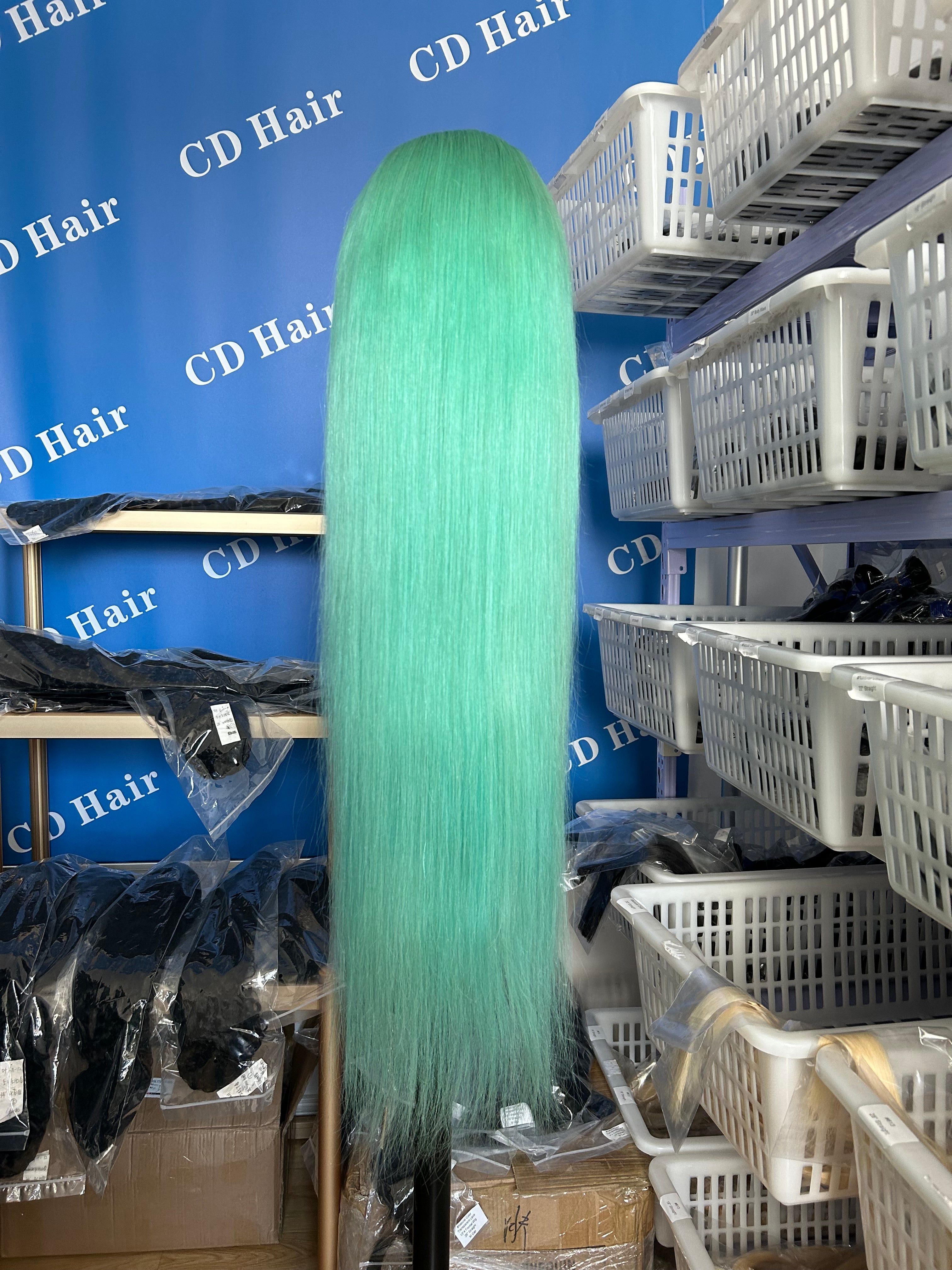 #Blue Color HD Lace 13X6 Full Frontal Straight 180% density Human Hair Wigs |CD HAIR