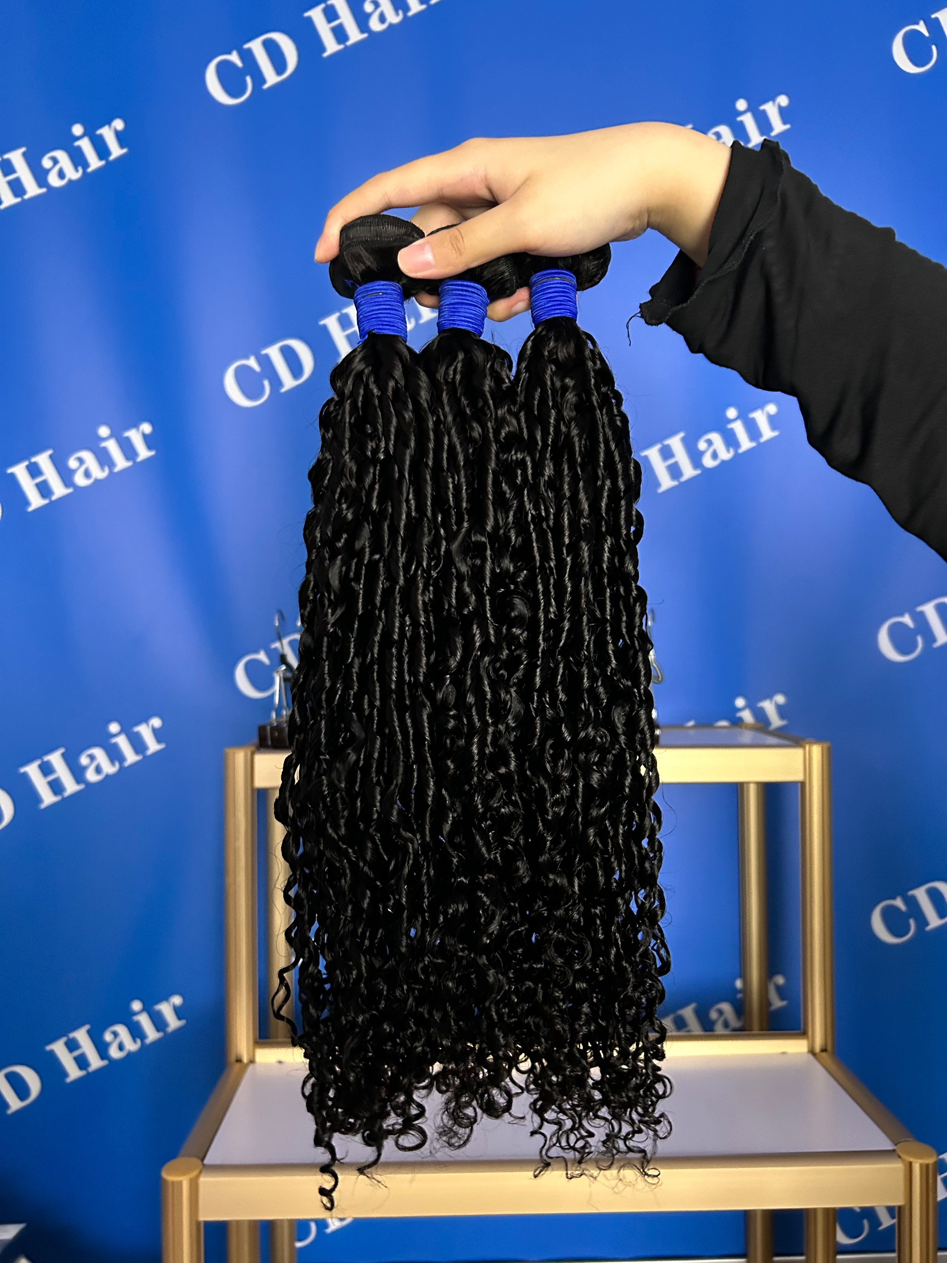 CD HAIR Natural Color Virgin Human Hair New Burmese Curly Bundles