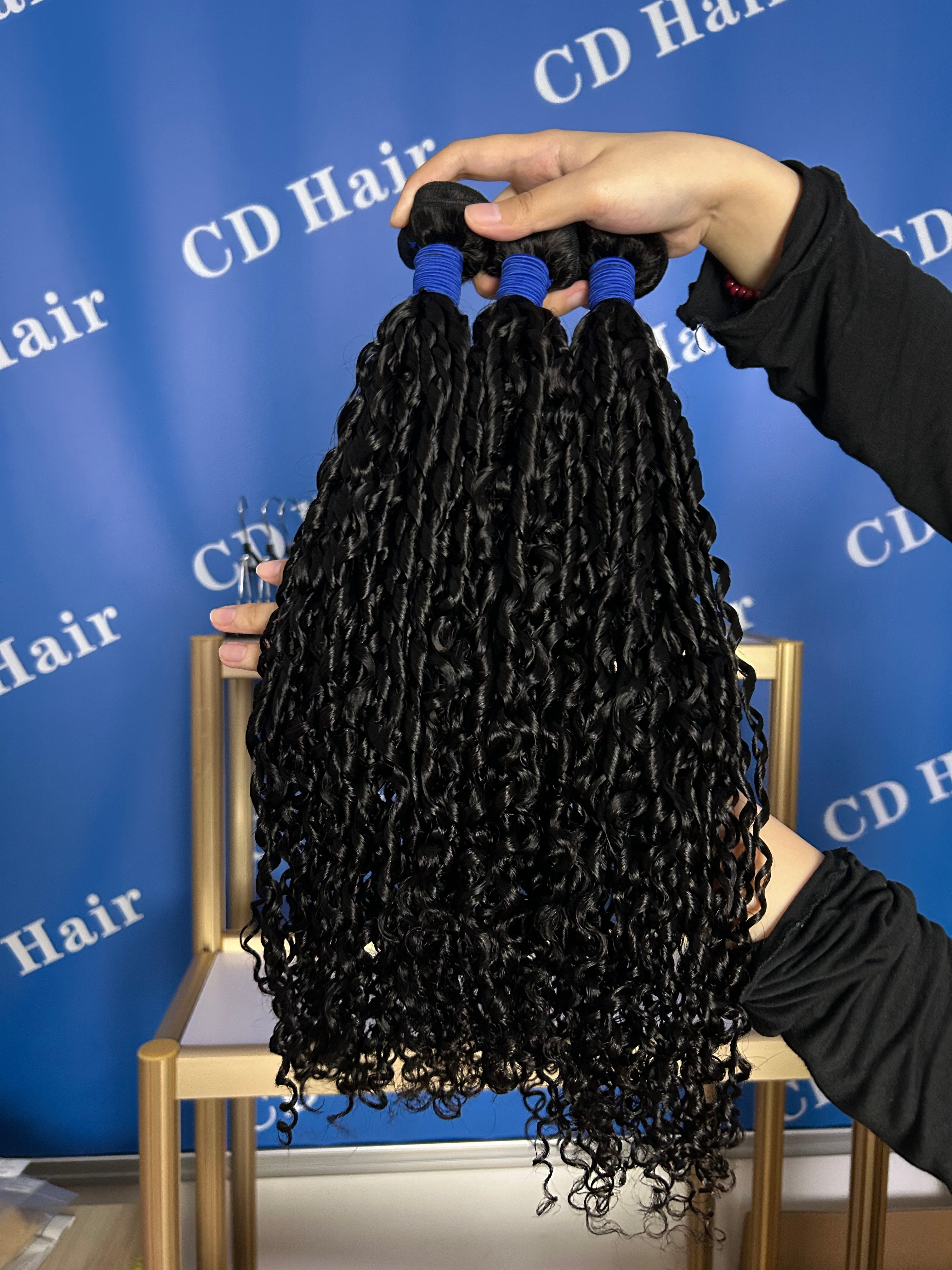 CD HAIR Natural Color Virgin Human Hair New Burmese Curly Bundles