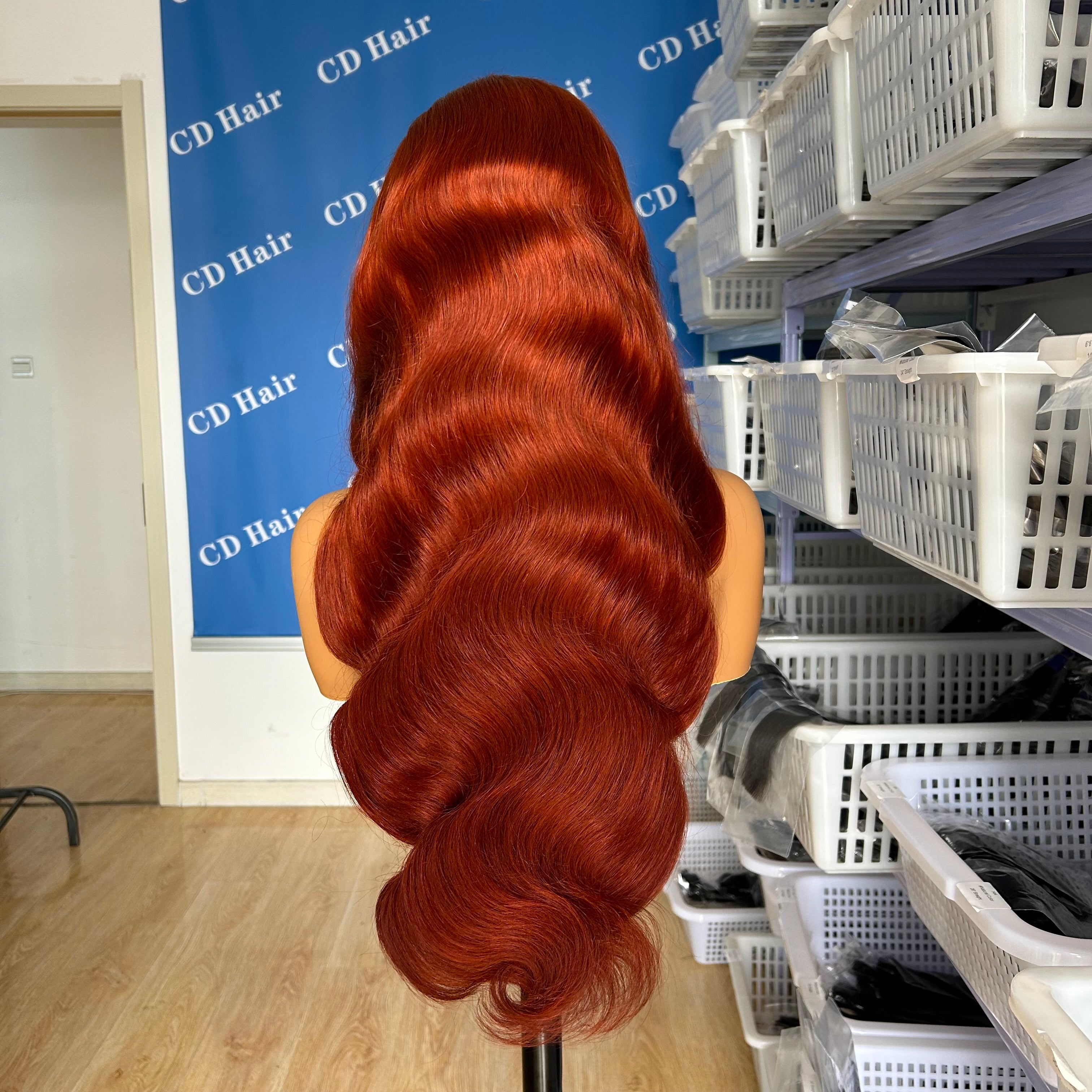 CD HAIR 13X6 Transparent Lace Full Frontl  Ginger color Wig 180% Density