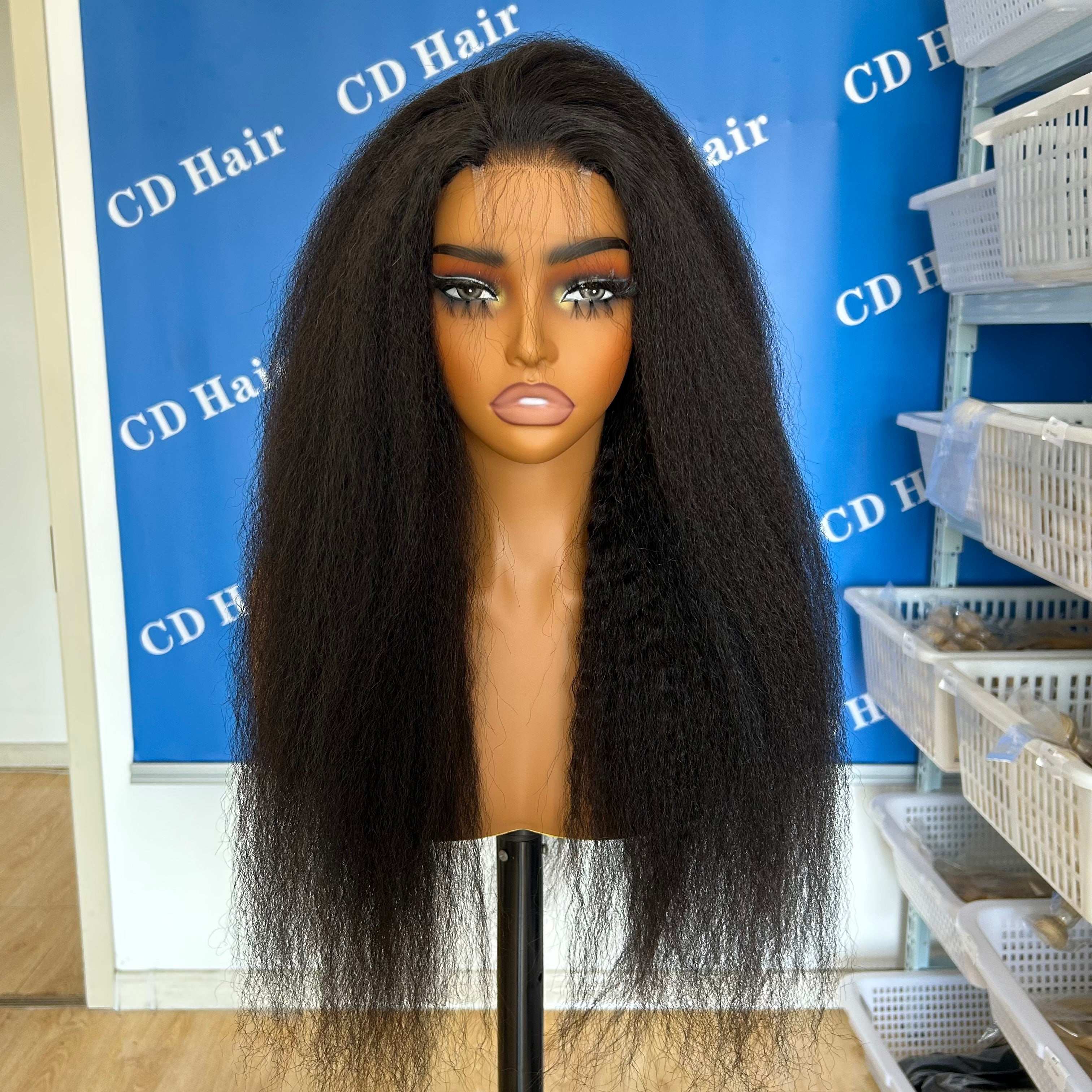 CD HAIR 2X6 HD Lace 180% density Human Hair Kinky Straight Wigs