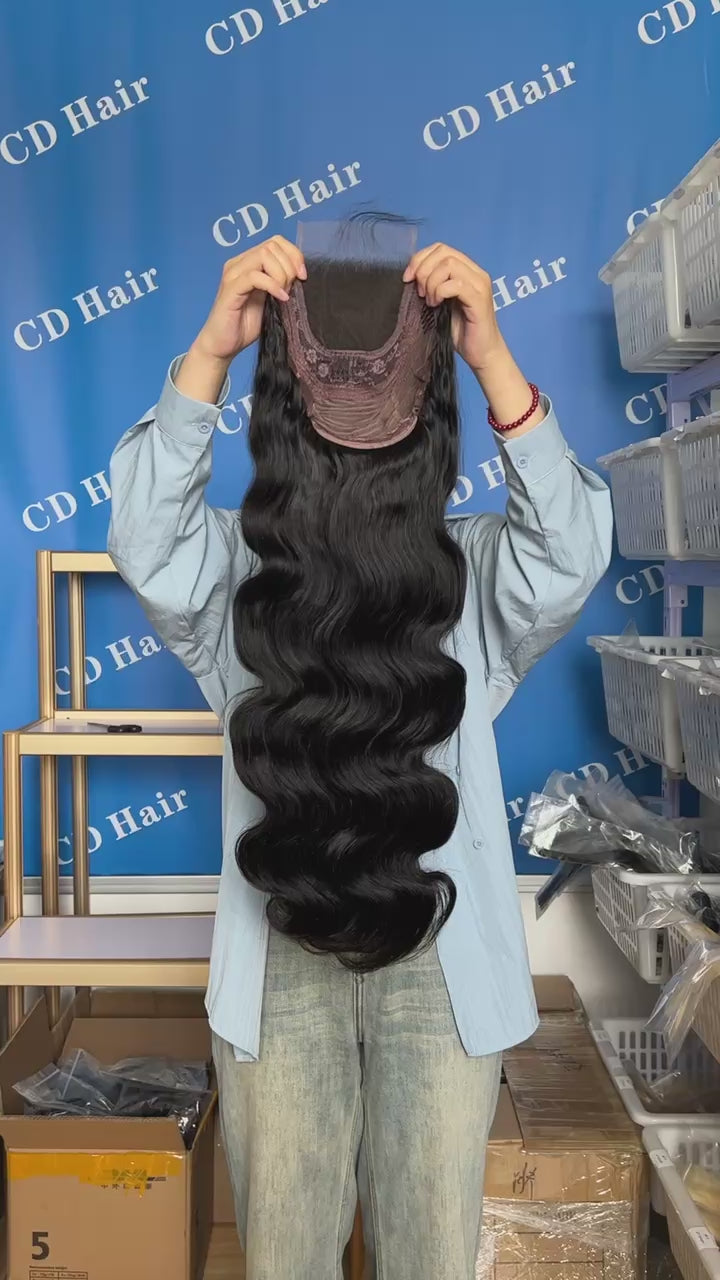 Load video: 4X4 HD Lace Closure Body Wave 180% density Human Hair Wigs |CD HAIR