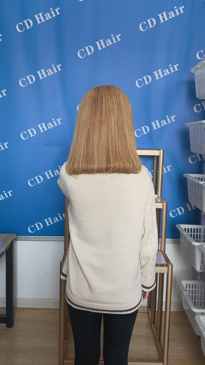 Load video: CD HAIR 13X6 HD Lace Full Frontal Color BOB  Wig 180% Density