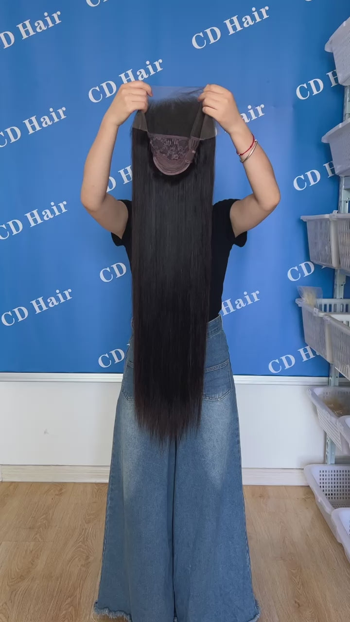 Load video: Undetectable HD Lace 13X4 Full Frontal Straight 180% density Human Hair Wigs |CD HAIR